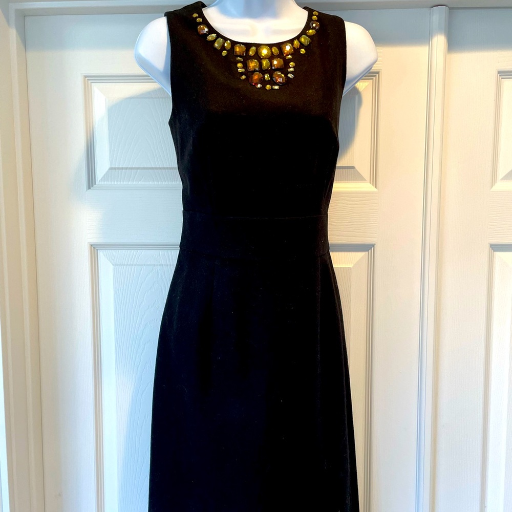 Jeweled neck Banana Republic black sleeveless dress